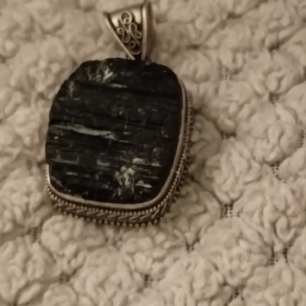 Black Tourmaline Gemstone

Handmade 925 Sterling Silver

Jewelry Pendant 2.17" A
